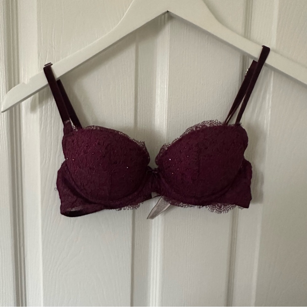 Maroon Lace Bra